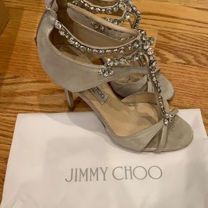 Jimmy Choo Wedding Shoes - Silver & Rhinestone - Size 37